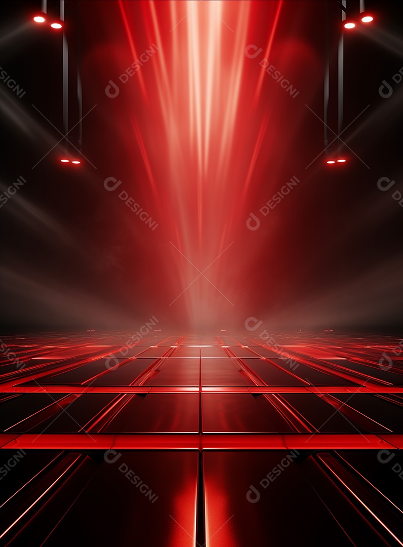 Pano de fundo com iluminação de holofotes vermelhos para folhetos imagem realista ultra hd design alto