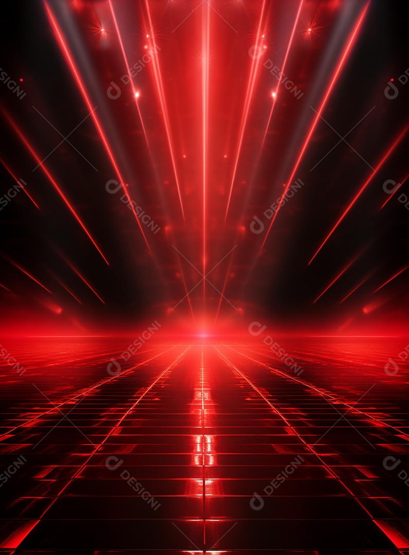Pano de fundo com iluminação de holofotes vermelhos para folhetos imagem realista ultra hd design alto
