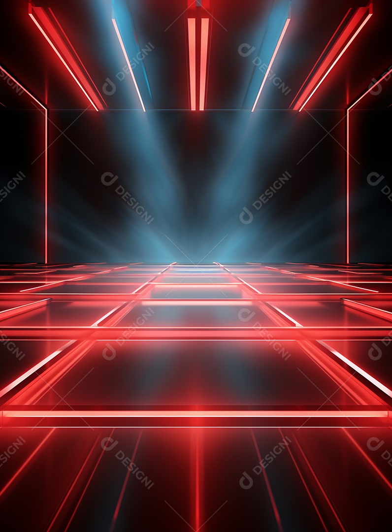 Pano de fundo com iluminação de holofotes vermelhos para folhetos imagem realista ultra hd design alto