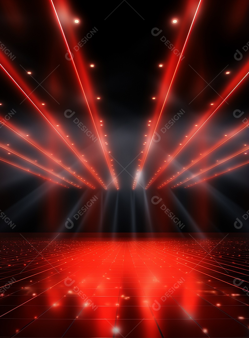 Pano de fundo com iluminação de holofotes vermelhos para folhetos imagem realista ultra hd design alto