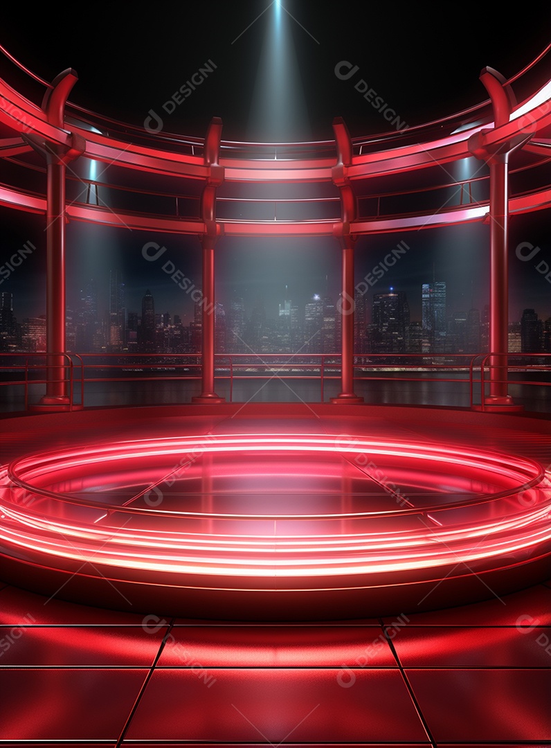 Pano de fundo com iluminação de holofotes vermelhos para folhetos imagem realista ultra hd design alto