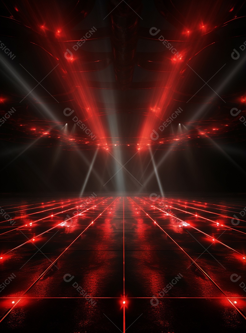 Pano de fundo com iluminação de holofotes vermelhos para folhetos imagem realista ultra hd design alto