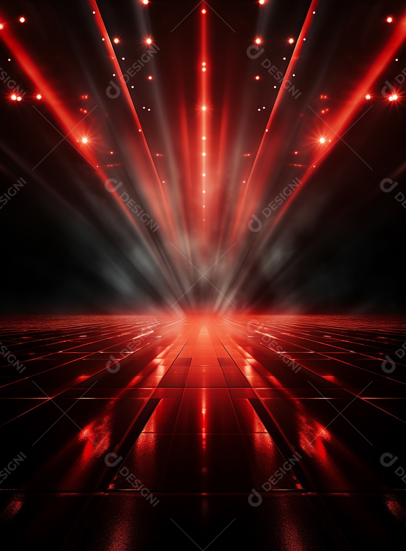 Pano de fundo com iluminação de holofotes vermelhos para folhetos imagem realista ultra hd design alto