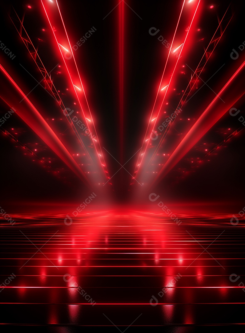 Pano de fundo com iluminação de holofotes vermelhos para folhetos imagem realista ultra hd design alto