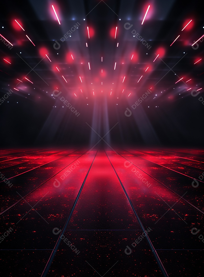 Pano de fundo com iluminação de holofotes vermelhos para folhetos imagem realista ultra hd design alto