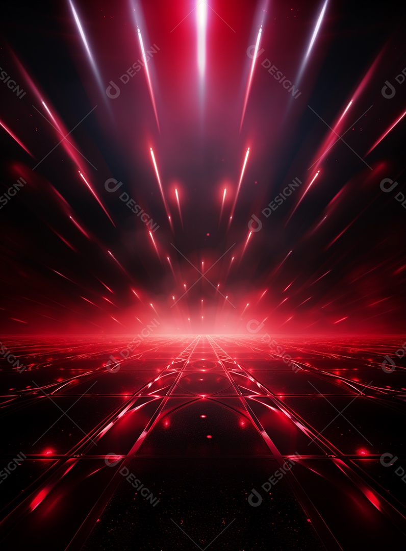 Pano de fundo com iluminação de holofotes vermelhos para folhetos imagem realista ultra hd design alto