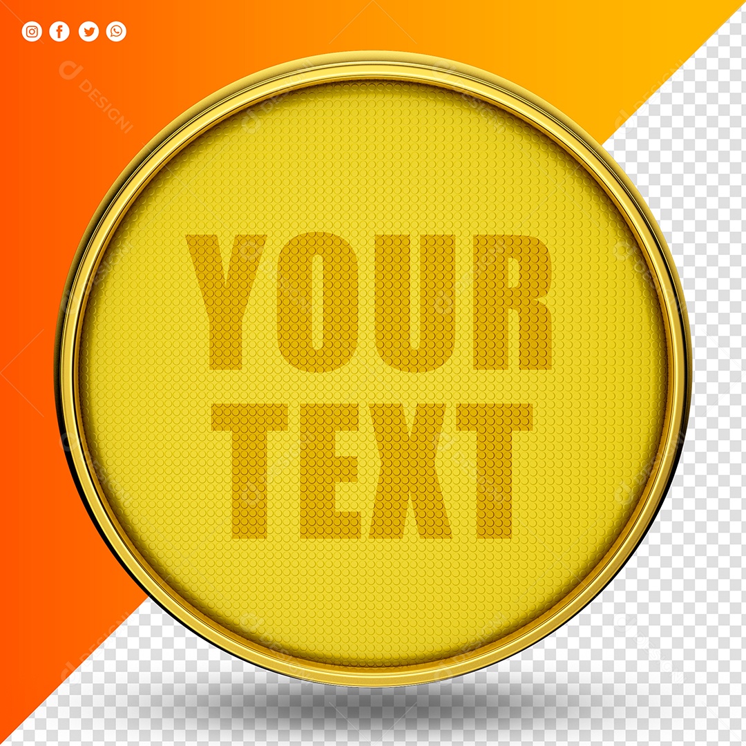 Base de Texto Black Friday Elemento 3D Círculo Amarelo para Composição PSD