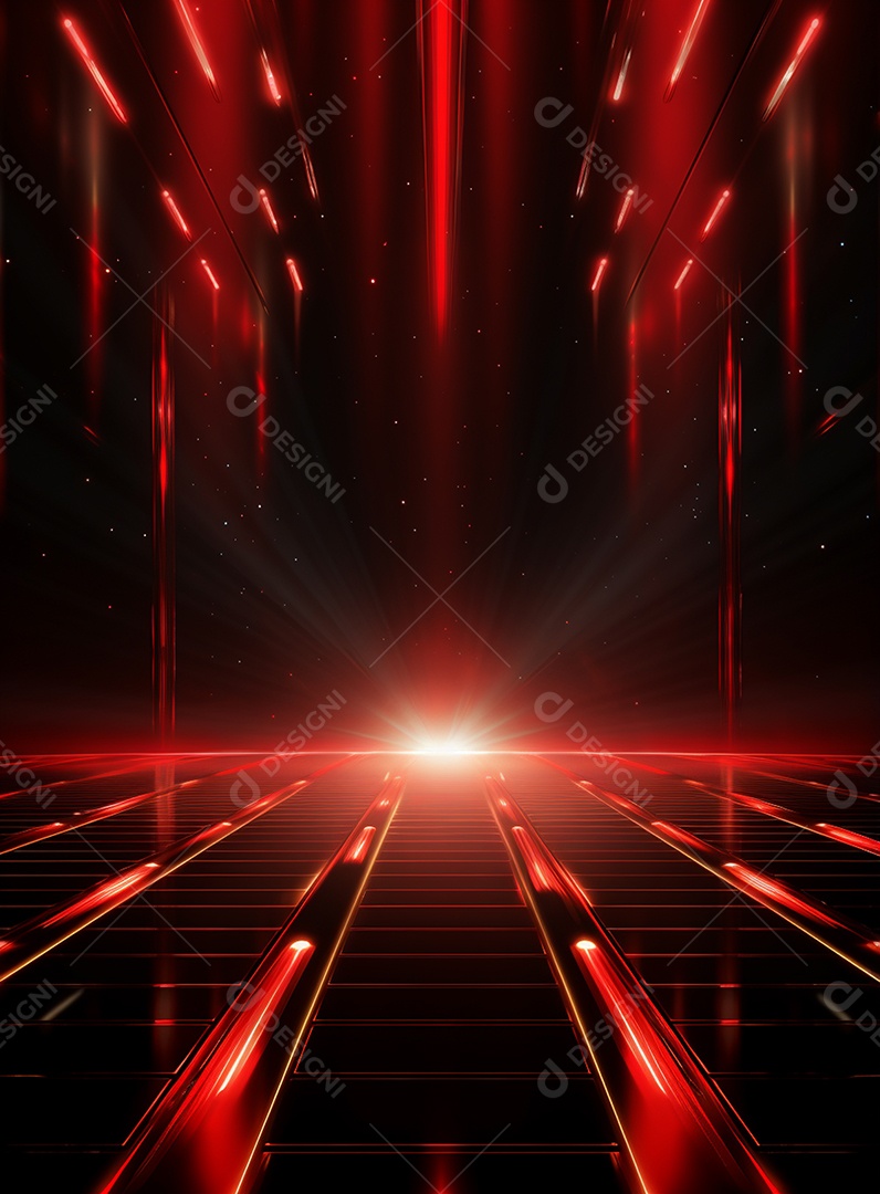 Pano de fundo com iluminação de holofotes vermelhos para folhetos imagem realista ultra hd design alto