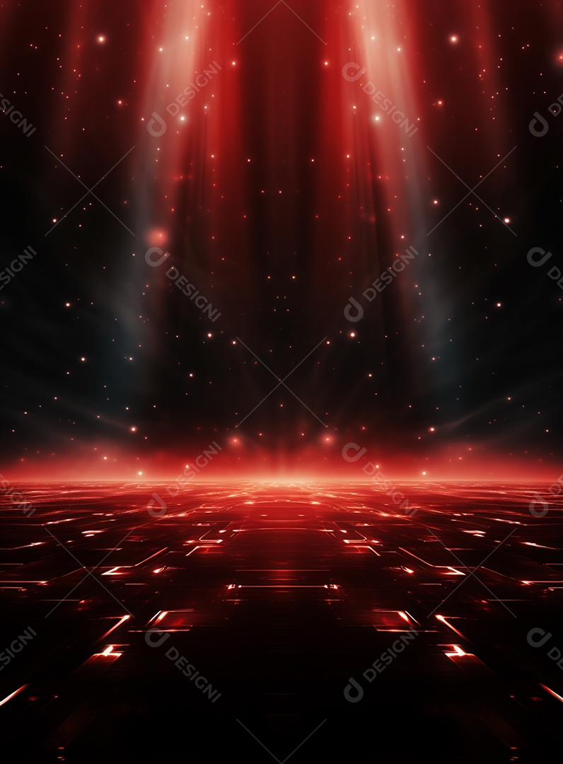 Pano de fundo com iluminação de holofotes vermelhos para folhetos imagem realista ultra hd design alto