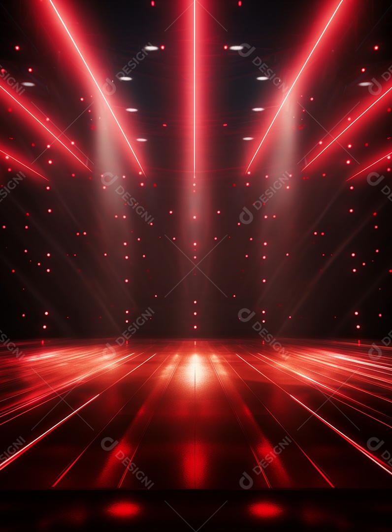 Pano de fundo com iluminação de holofotes vermelhos para folhetos imagem realista ultra hd design alto