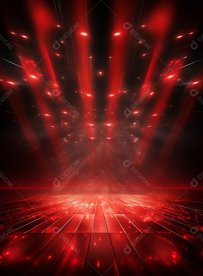 Pano de fundo com iluminação de holofotes vermelhos para folhetos imagem realista ultra hd design alto
