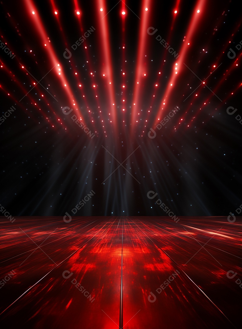 Pano de fundo com iluminação de holofotes vermelhos para folhetos imagem realista ultra hd design alto