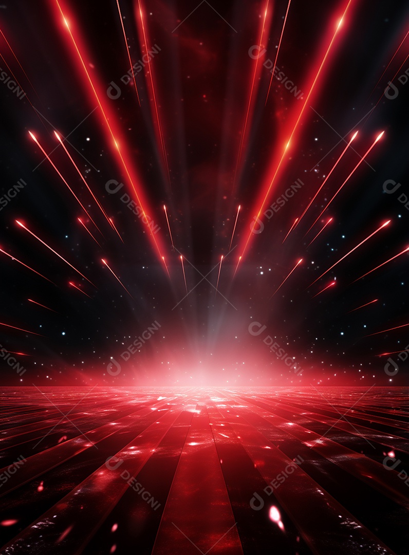 Pano de fundo com iluminação de holofotes vermelhos para folhetos imagem realista ultra hd design alto