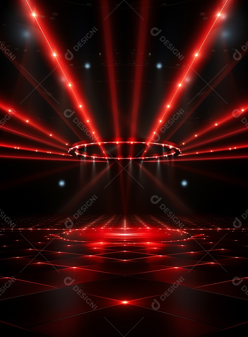 Pano de fundo com iluminação de holofotes vermelhos para folhetos imagem realista ultra hd design alto