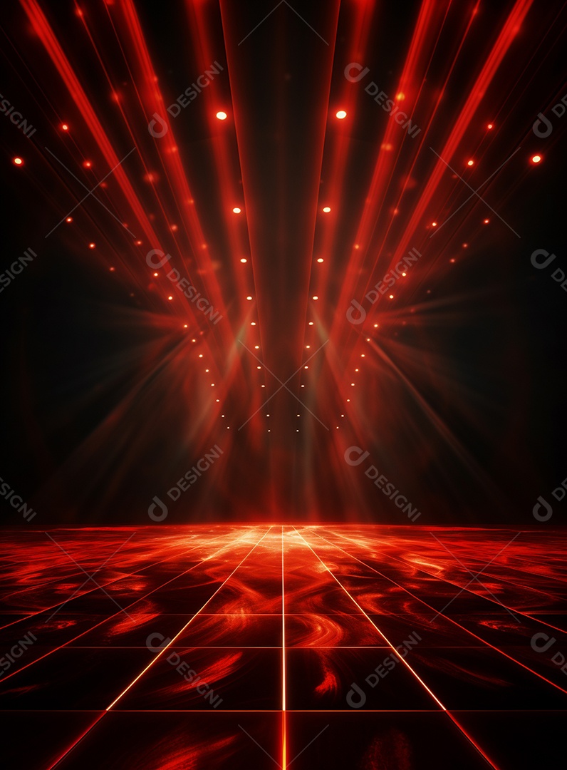 Pano de fundo com iluminação de holofotes vermelhos para folhetos imagem realista ultra hd design alto