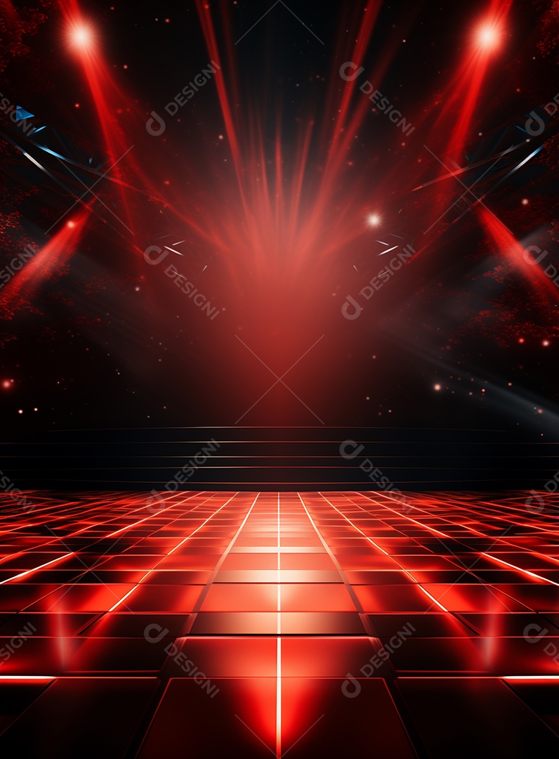 Pano de fundo com iluminação de holofotes vermelhos para folhetos imagem realista ultra hd design alto