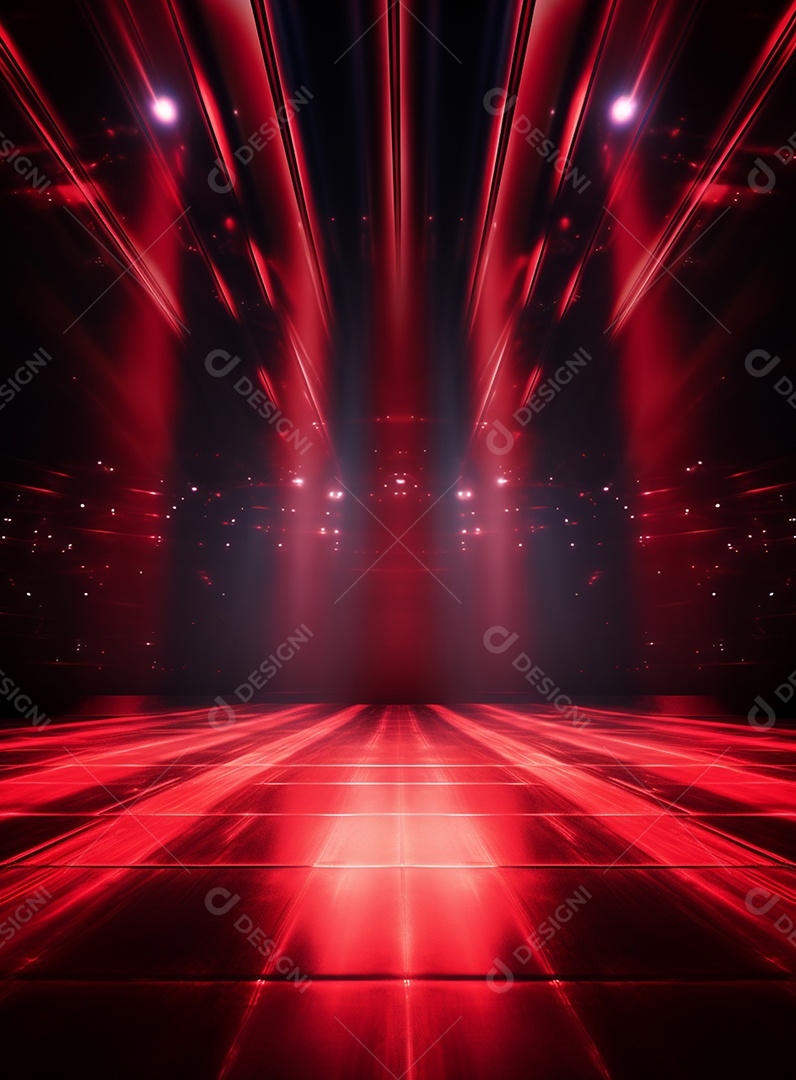 Pano de fundo com iluminação de holofotes vermelhos para folhetos imagem realista ultra hd design alto