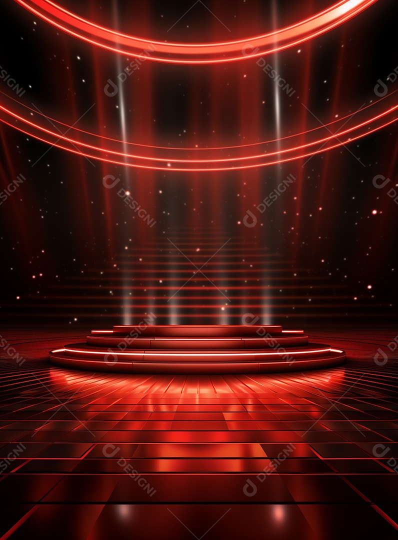 Pano de fundo com iluminação de holofotes vermelhos para folhetos imagem realista ultra hd design alto