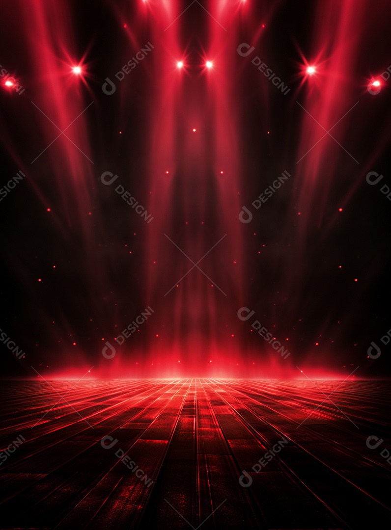 Pano de fundo com iluminação de holofotes vermelhos para folhetos imagem realista ultra hd design alto