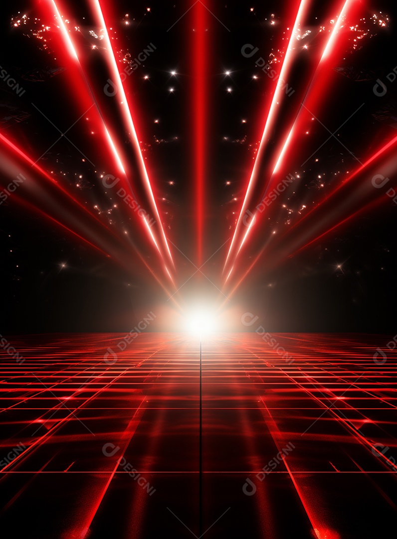 Pano de fundo com iluminação de holofotes vermelhos para folhetos imagem realista ultra hd design alto