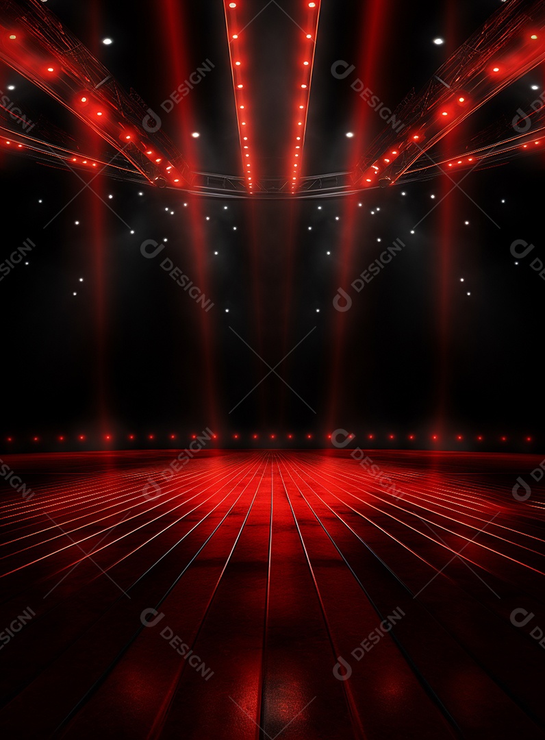 Pano de fundo com iluminação de holofotes vermelhos para folhetos imagem realista ultra hd design alto