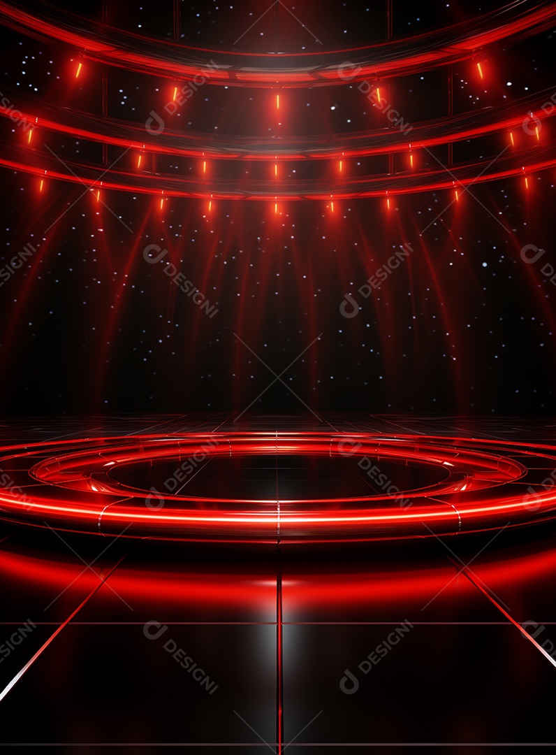 Pano de fundo com iluminação de holofotes vermelhos para folhetos imagem realista ultra hd design alto