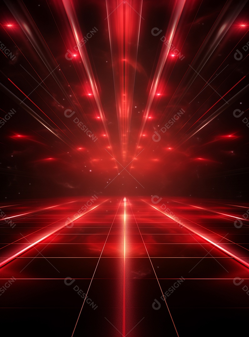 Pano de fundo com iluminação de holofotes vermelhos para folhetos imagem realista ultra hd design alto