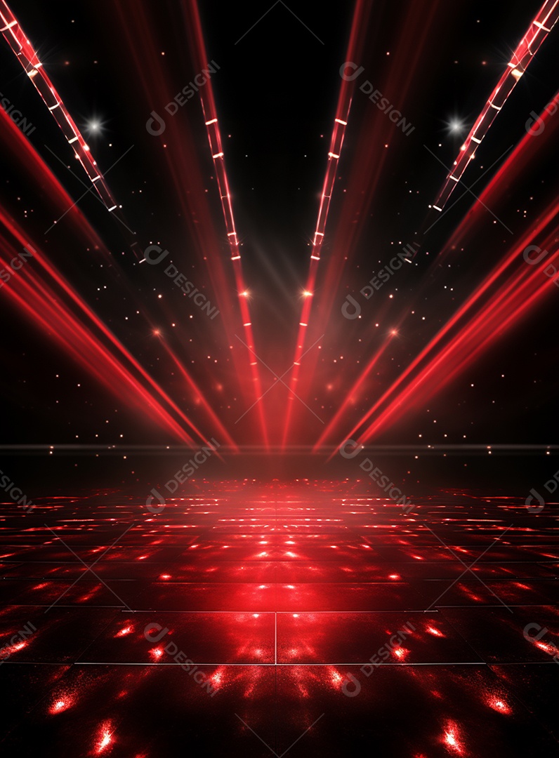 Pano de fundo com iluminação de holofotes vermelhos para folhetos imagem realista ultra hd design alto