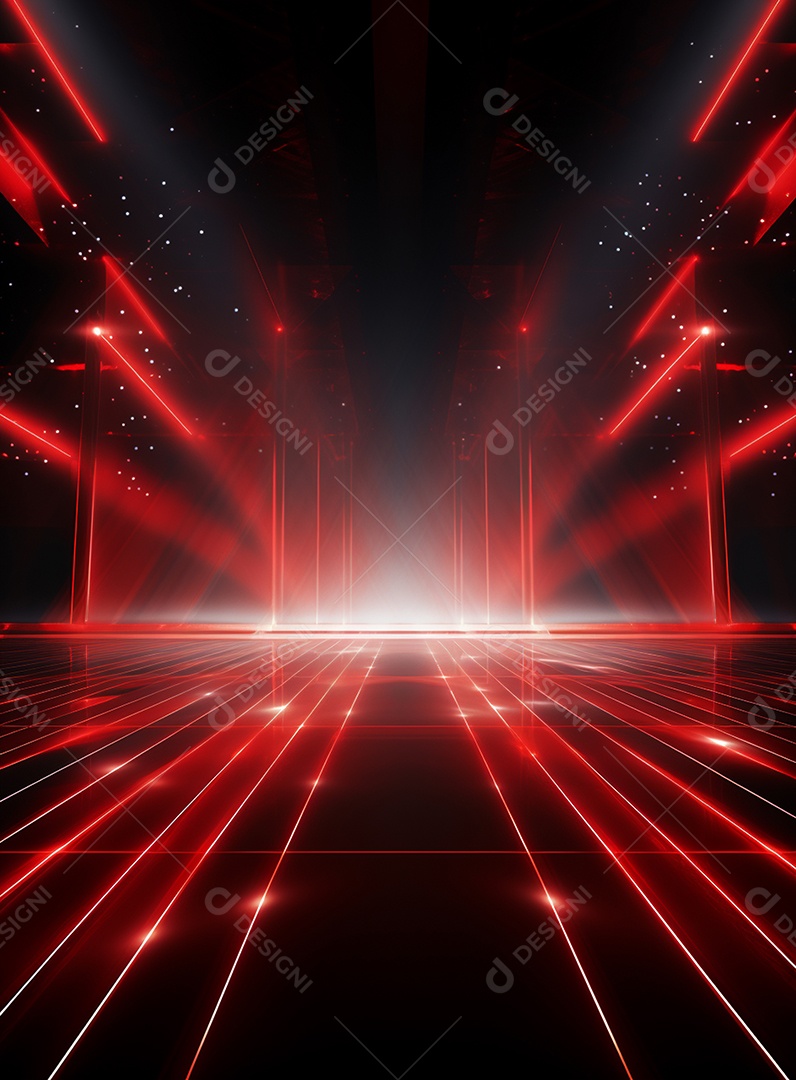 Pano de fundo com iluminação de holofotes vermelhos para folhetos imagem realista ultra hd design alto