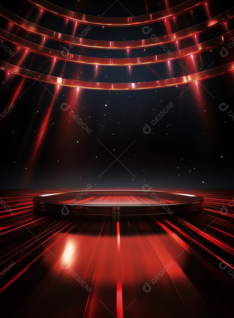 Pano de fundo com iluminação de holofotes vermelhos para folhetos imagem realista ultra hd design alto