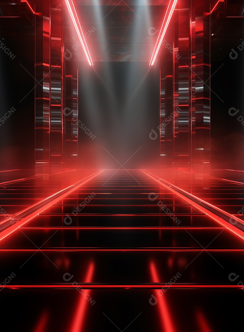 Pano de fundo com iluminação de holofotes vermelhos para folhetos imagem realista ultra hd design alto