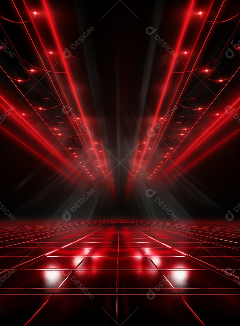 Pano de fundo com iluminação de holofotes vermelhos para folhetos imagem realista ultra hd design alto