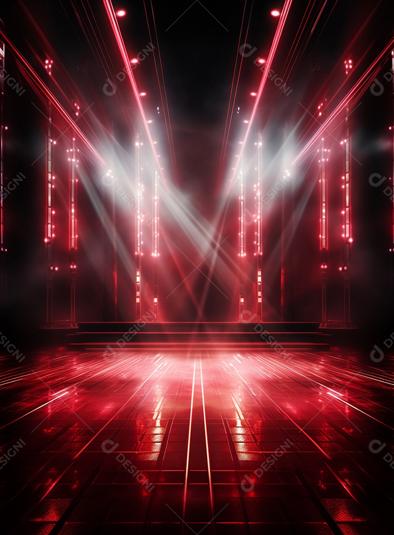 Pano de fundo com iluminação de holofotes vermelhos para folhetos imagem realista ultra hd design alto