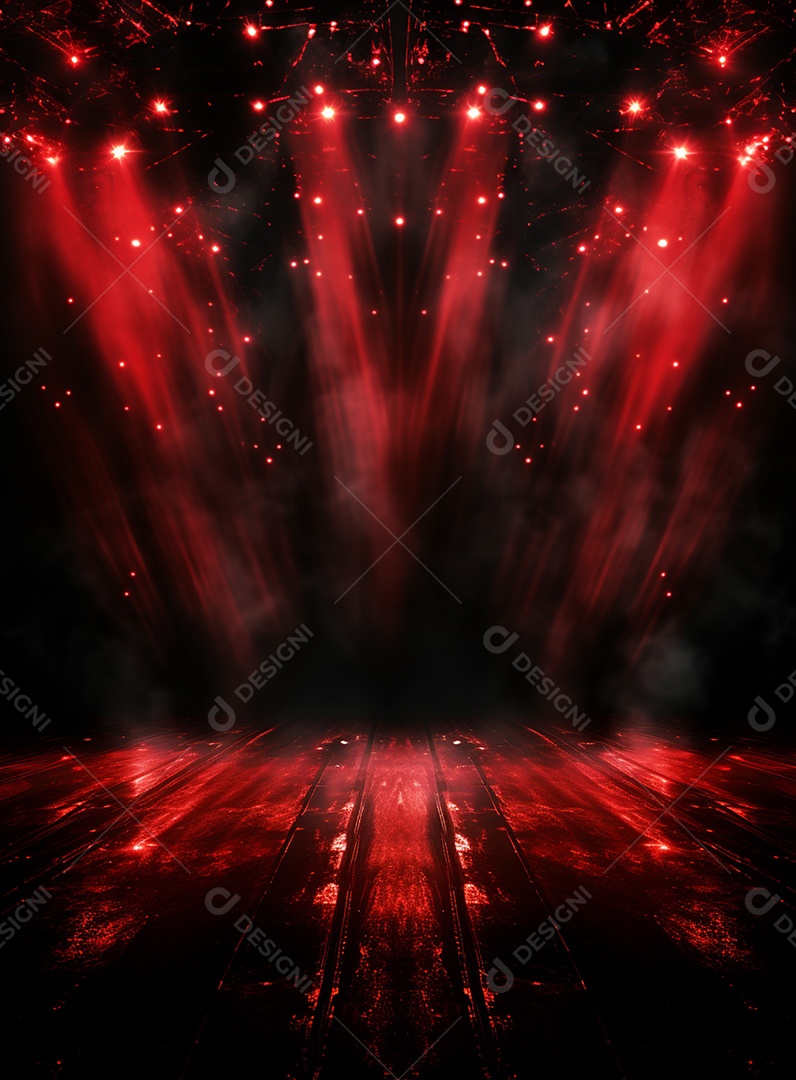 Pano de fundo com iluminação de holofotes vermelhos para folhetos imagem realista ultra hd design alto