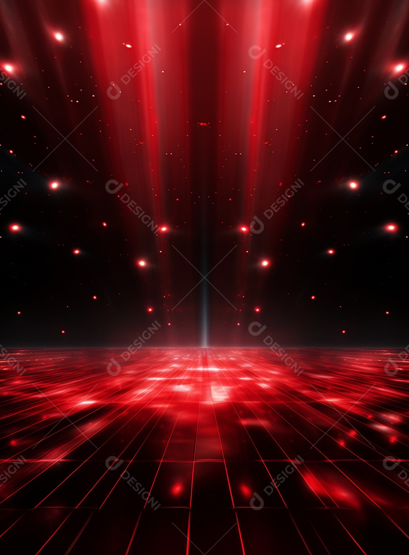Pano de fundo com iluminação de holofotes vermelhos para folhetos imagem realista ultra hd design alto