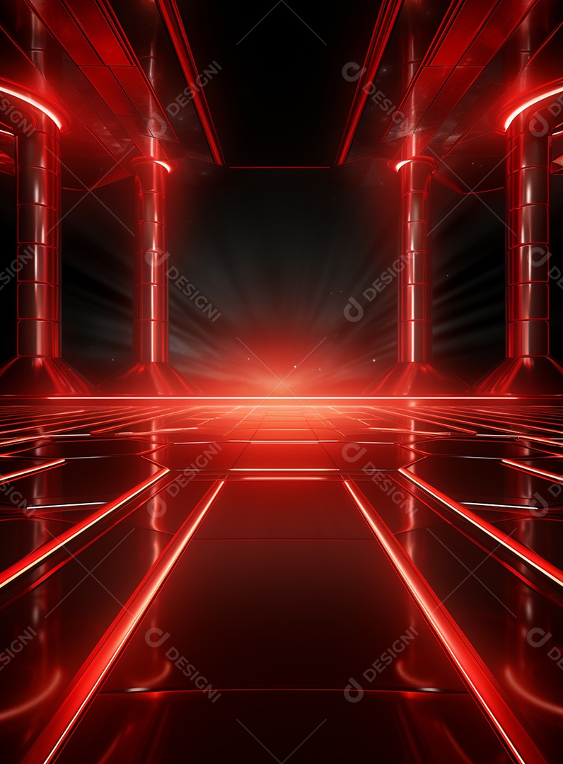 Pano de fundo com iluminação de holofotes vermelhos para folhetos imagem realista ultra hd design alto