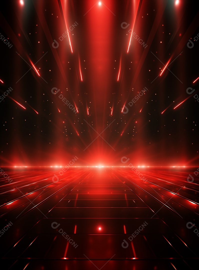 Pano de fundo com iluminação de holofotes vermelhos para folhetos imagem realista ultra hd design alto