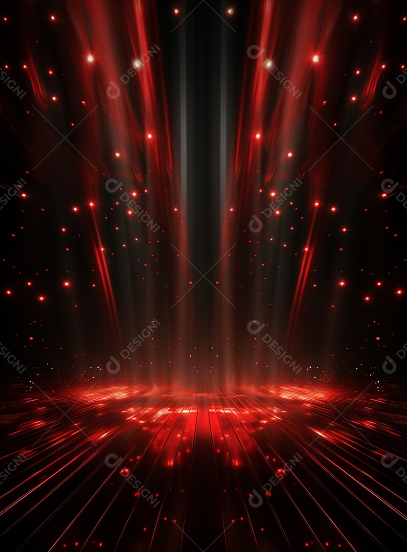 Pano de fundo com iluminação de holofotes vermelhos para folhetos imagem realista ultra hd design alto