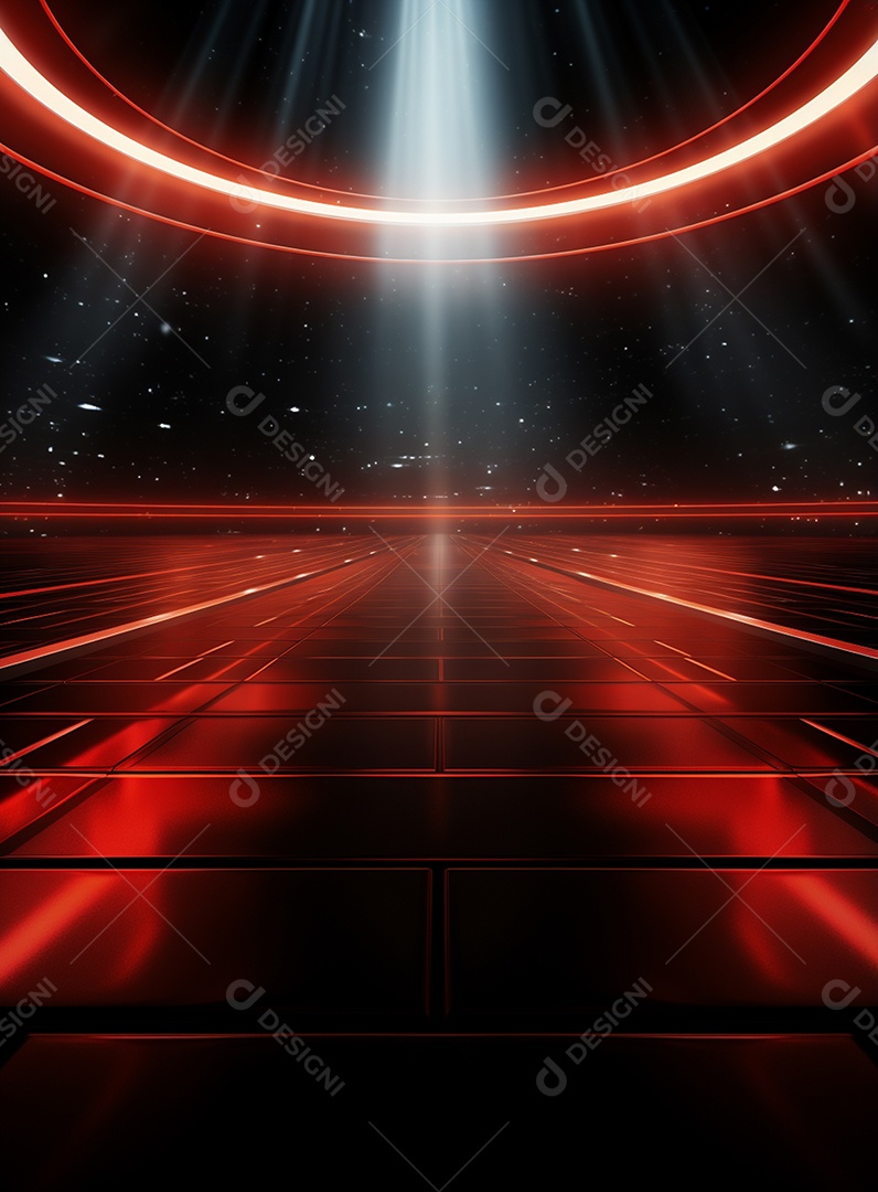 Pano de fundo com iluminação de holofotes vermelhos para folhetos imagem realista ultra hd design alto