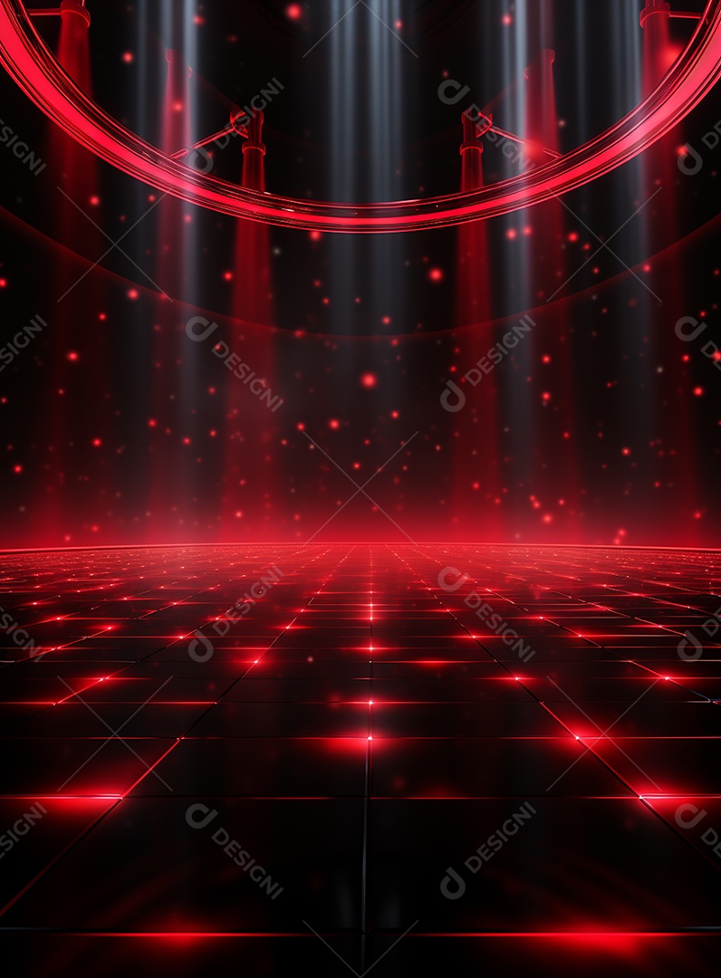 Pano de fundo com iluminação de holofotes vermelhos para folhetos imagem realista ultra hd design alto