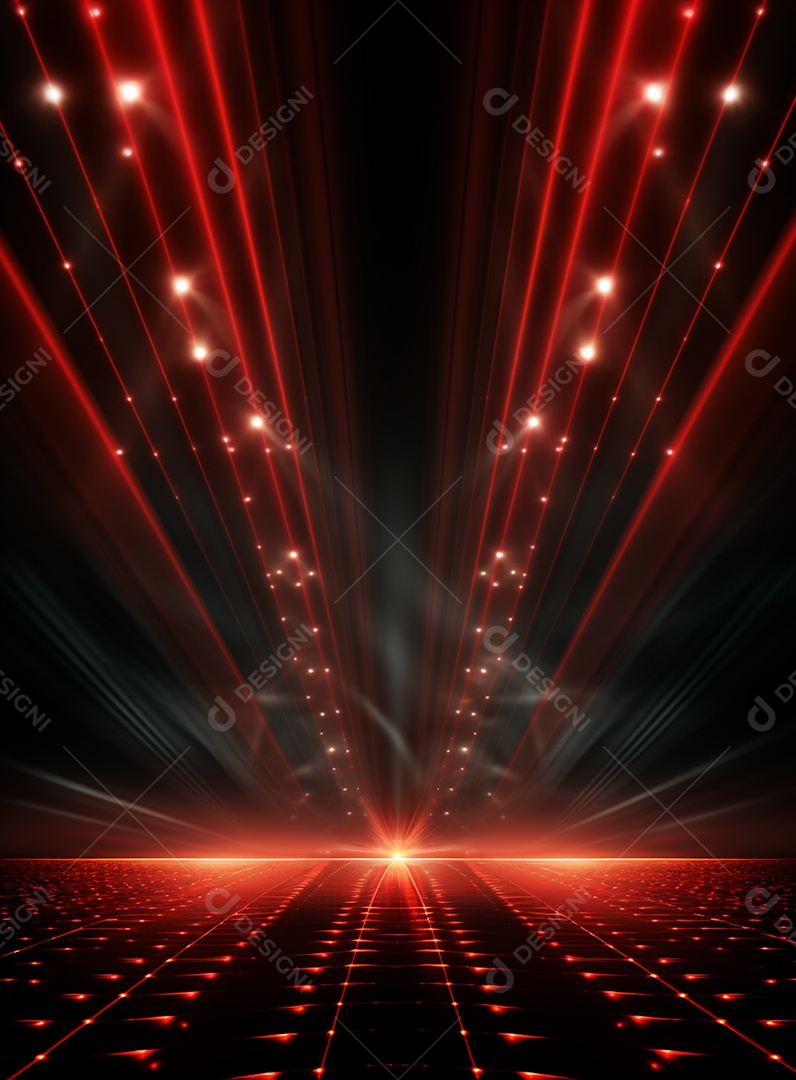 Pano de fundo com iluminação de holofotes vermelhos para folhetos imagem realista ultra hd design alto