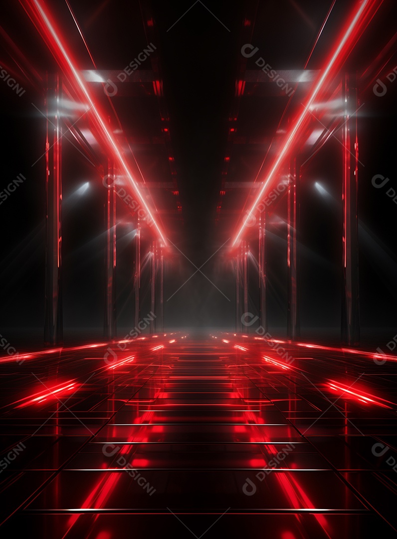 Pano de fundo com iluminação de holofotes vermelhos para folhetos imagem realista ultra hd design alto