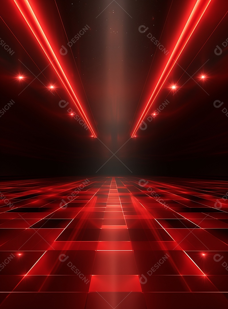 Pano de fundo com iluminação de holofotes vermelhos para folhetos imagem realista ultra hd design alto