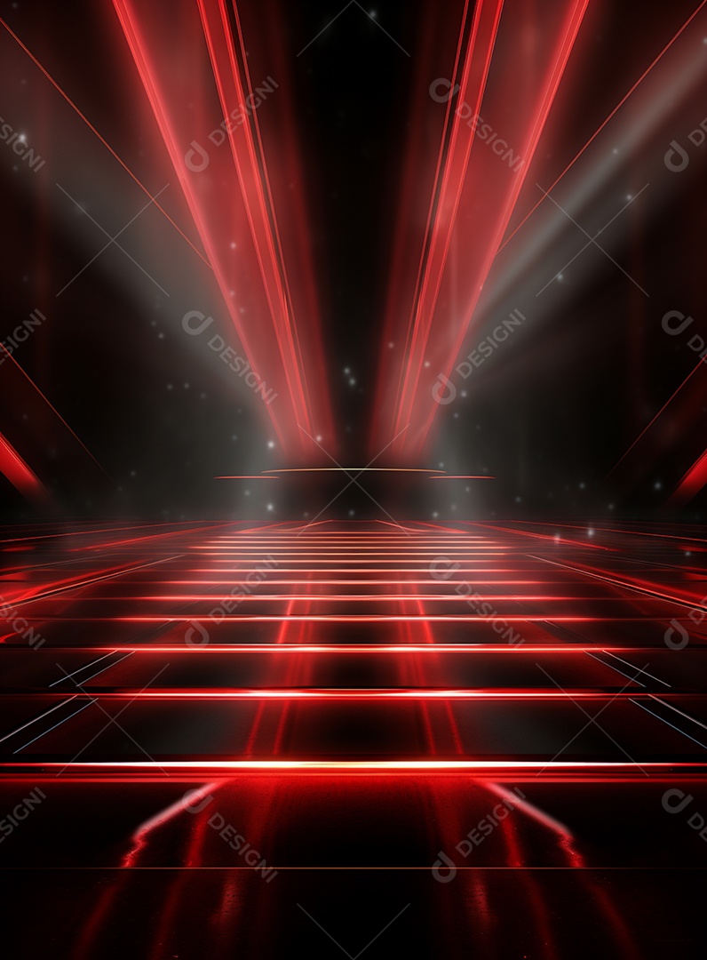 Pano de fundo com iluminação de holofotes vermelhos para folhetos imagem realista ultra hd design alto