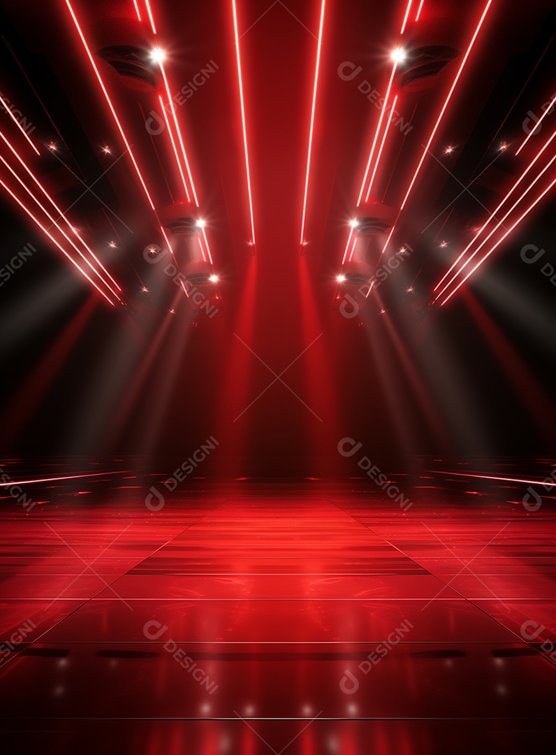Pano de fundo com iluminação de holofotes vermelhos para folhetos imagem realista ultra hd design alto
