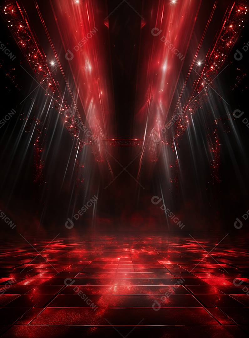 Pano de fundo com iluminação de holofotes vermelhos para folhetos imagem realista ultra hd design alto