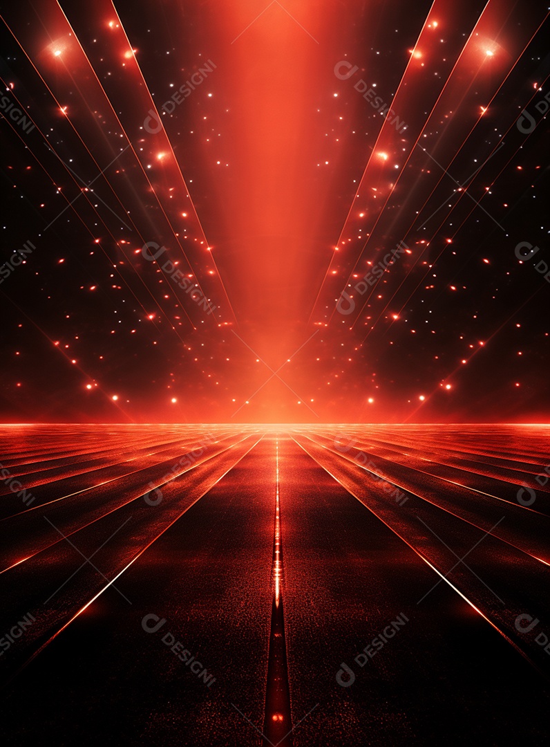 Pano de fundo com iluminação de holofotes vermelhos para folhetos imagem realista ultra hd design alto