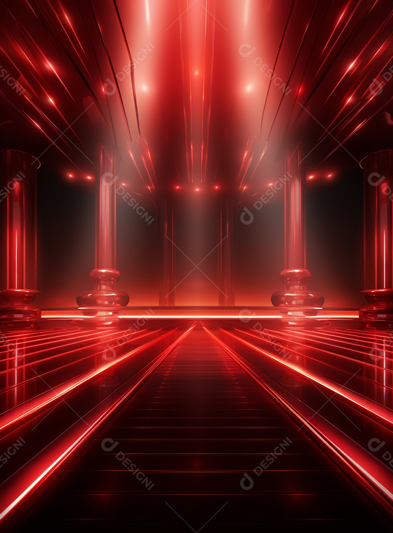 Pano de fundo com iluminação de holofotes vermelhos para folhetos imagem realista ultra hd design alto