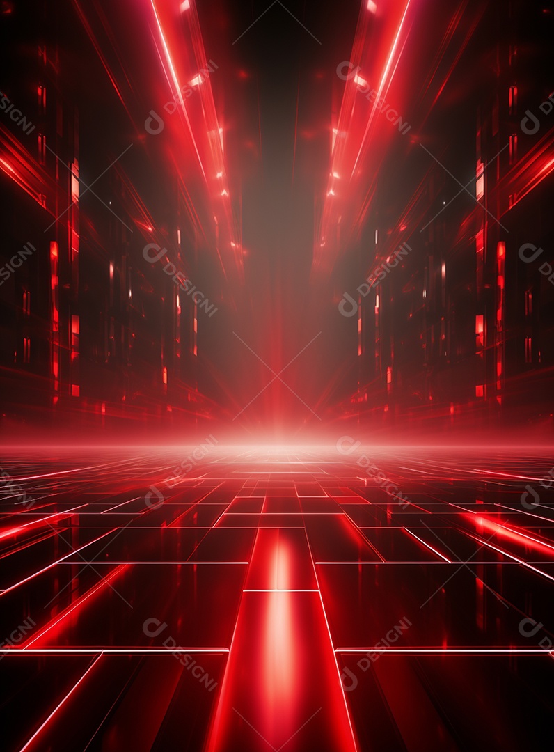 Pano de fundo com iluminação de holofotes vermelhos para folhetos imagem realista ultra hd design alto