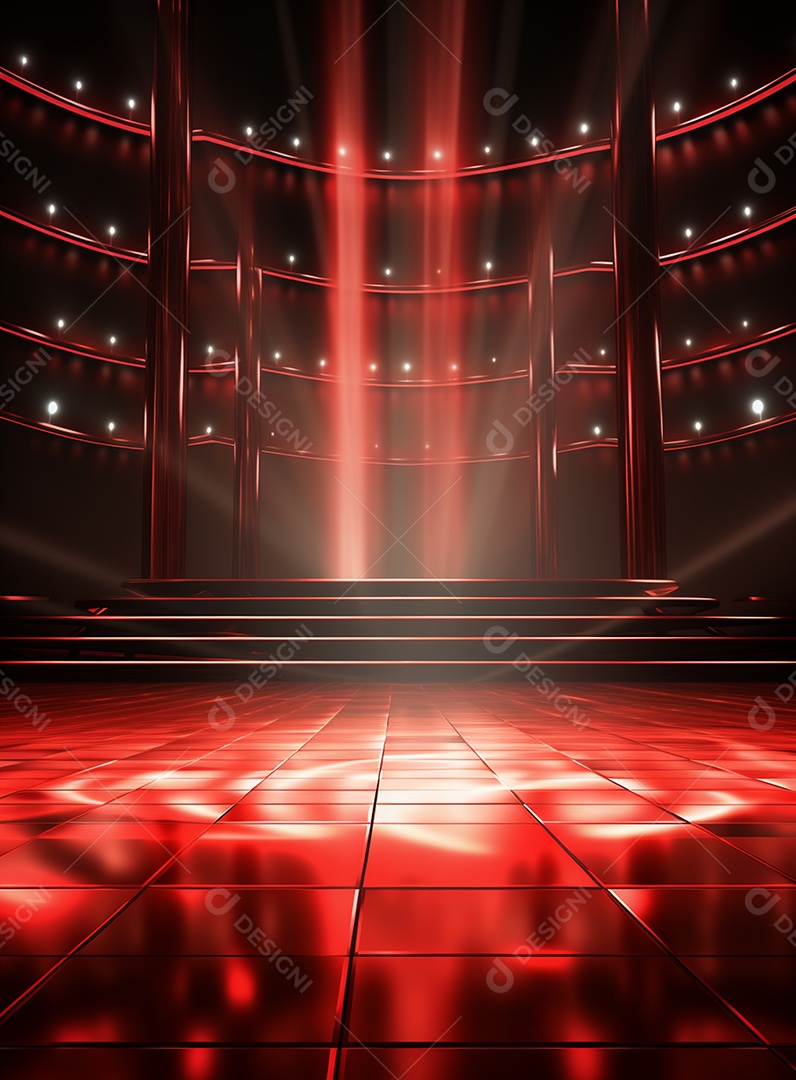 Pano de fundo com iluminação de holofotes vermelhos para folhetos imagem realista ultra hd design alto